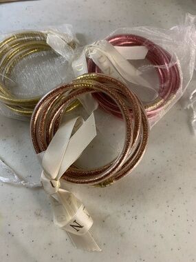 Plunder Rose Gold, Pink & Gold Stacked Bangle Trio